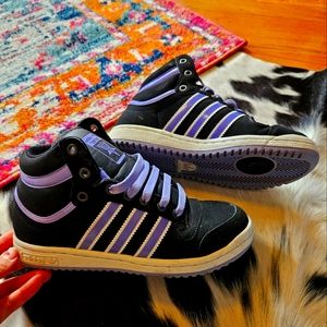 Adidas Top Ten Hi J, Kids 4.5, Black and Purple, With Box